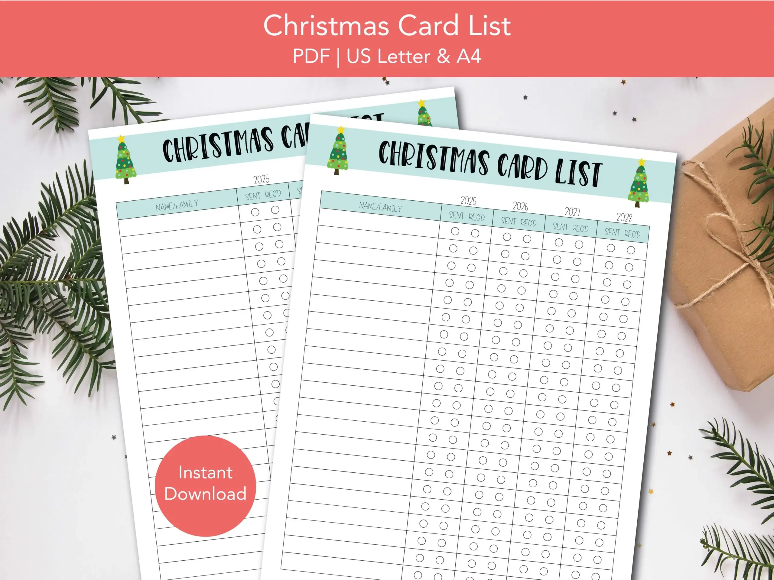 Christmas Card List Printable Christmas Christmas Card List Printable Christmas