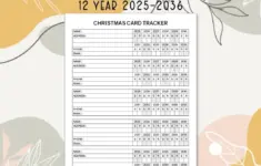 Christmas Card Tracker 2025 2036