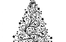 Christmas Christmastree Card Christmascard Template Paper Background Black White