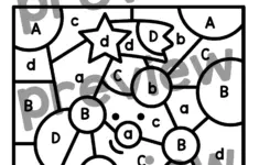 Christmas Color By Code Letter Recognition