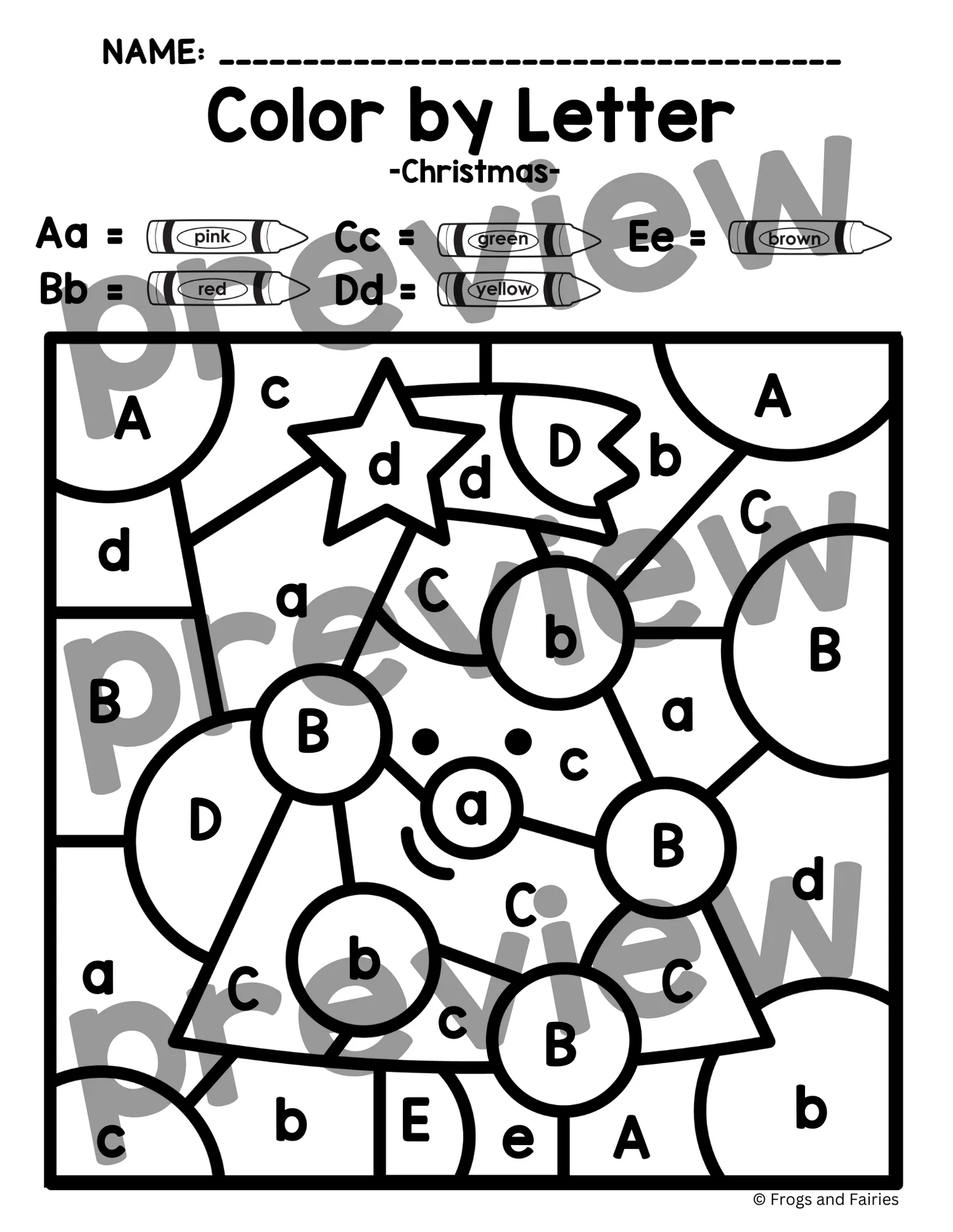 Christmas Color By Code Letter Recognition Christmas Color By Code Letter Recognition