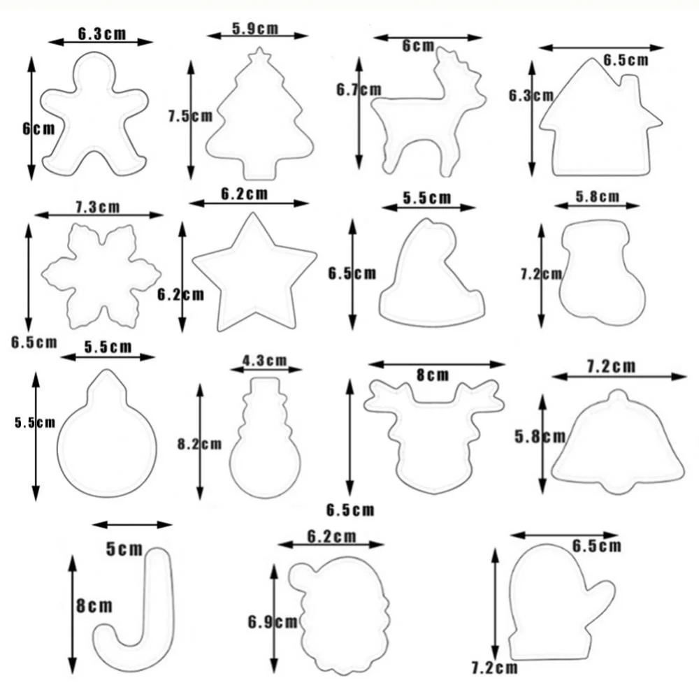 Christmas Cookie Cutter Set 15 PCS Santa Claus Snowman Gingerbread Man Reindeer Candy Cane Snowflake Christmas Tree Biscuit Fondant Cutters Stainless Christmas Cookie Cutter Set 15 PCS Santa Claus Snowman Gingerbread Man Reindeer Candy Cane Snowflake Christmas Tree Biscuit Fondant Cutters Stainless