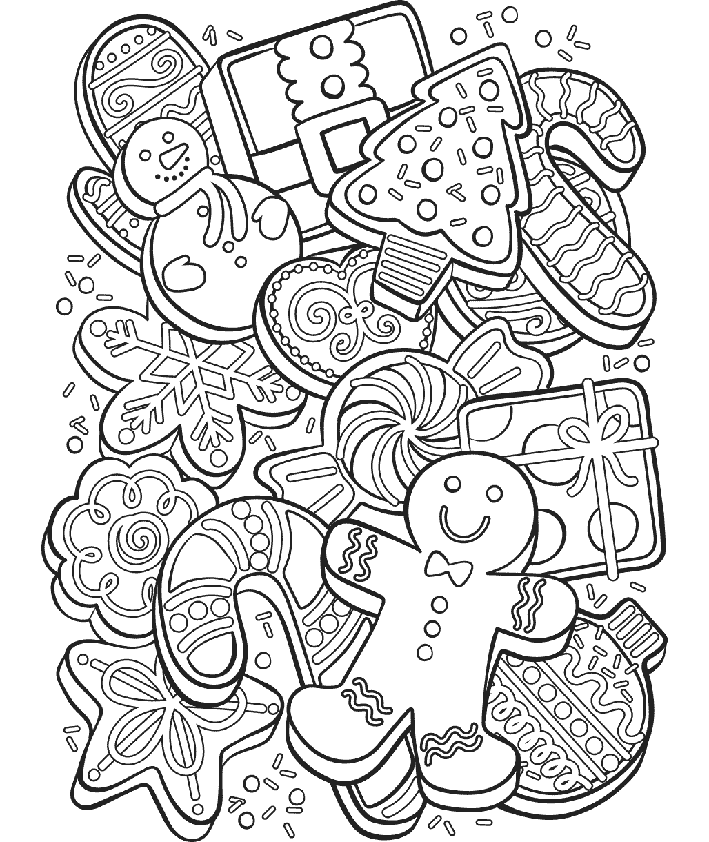 Christmas Cookies Coloring Page