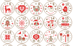 Christmas Cross Stitch Pattern Nordic Christmas Sampler Cross Stitch Scandinavian Christmas Cross Stitch Ornaments Cross Stitch Circles