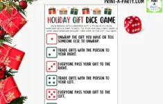 Christmas Dice Game Printable White Elephant