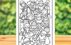 Christmas Doodle Coloring Page Winter