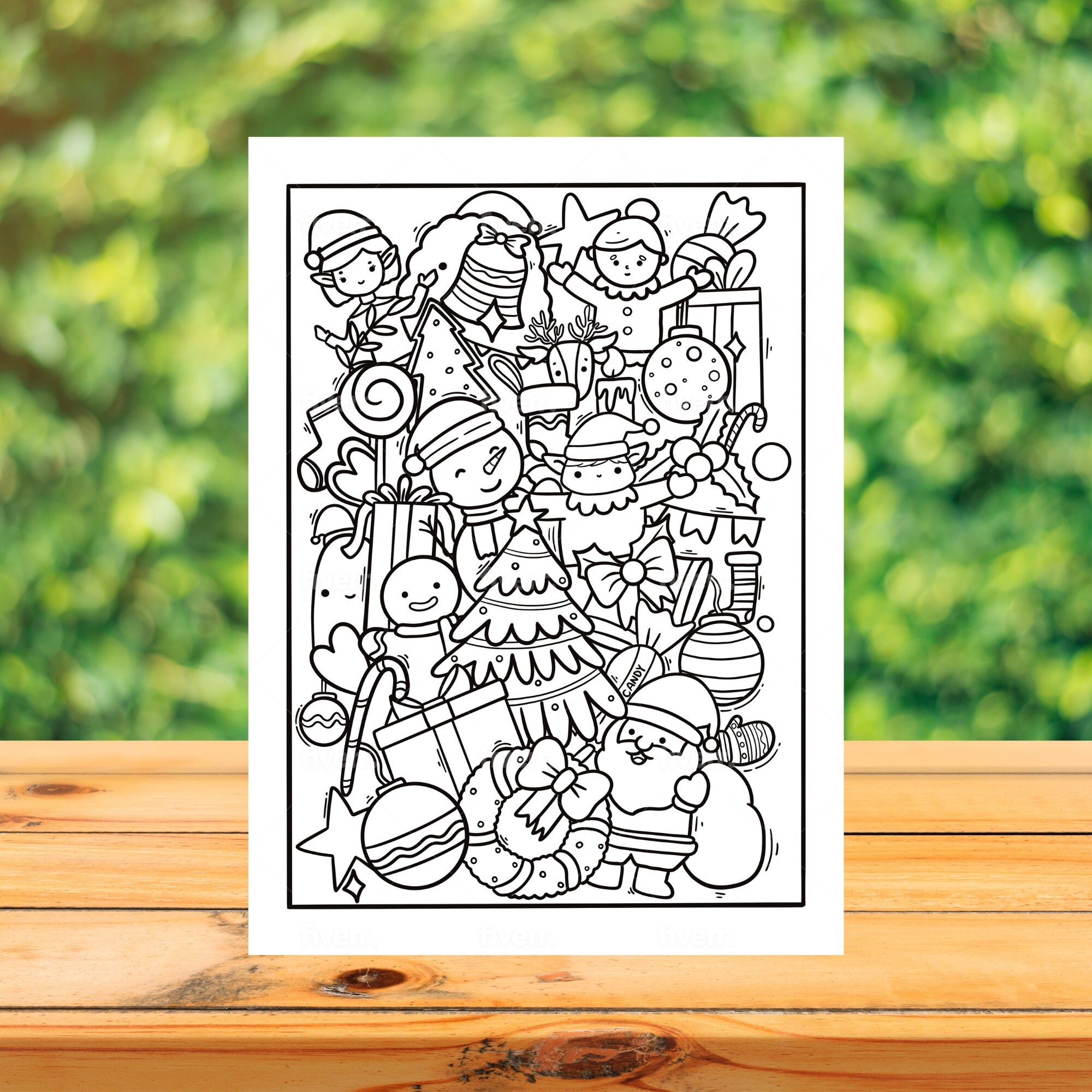 Christmas Doodle Coloring Page Winter