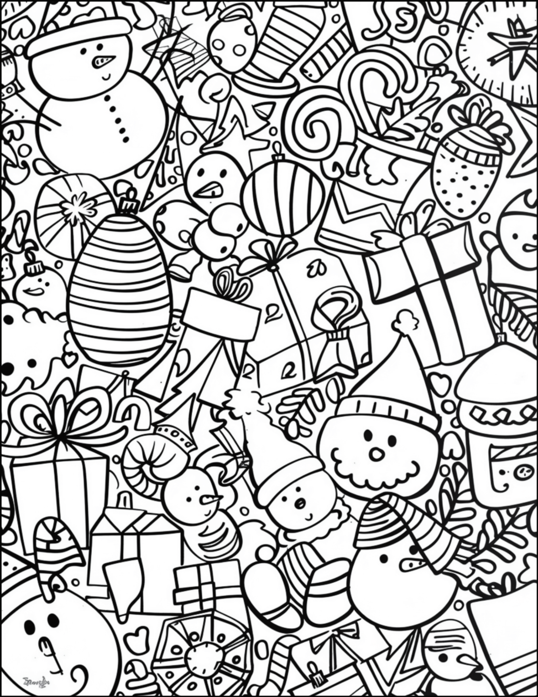 printable christmas doodle art printable christmas doodle art