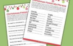 Christmas Finish My Phrase Free Printable