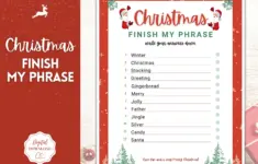 Christmas Finish My Phrase Party Game