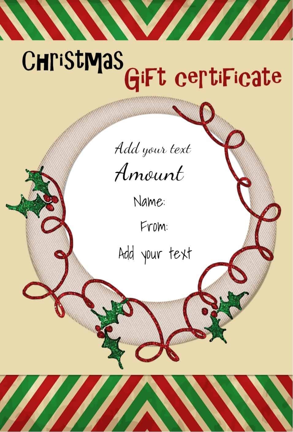 Christmas Gift Certificate Templates Christmas Gift Certificate Templates