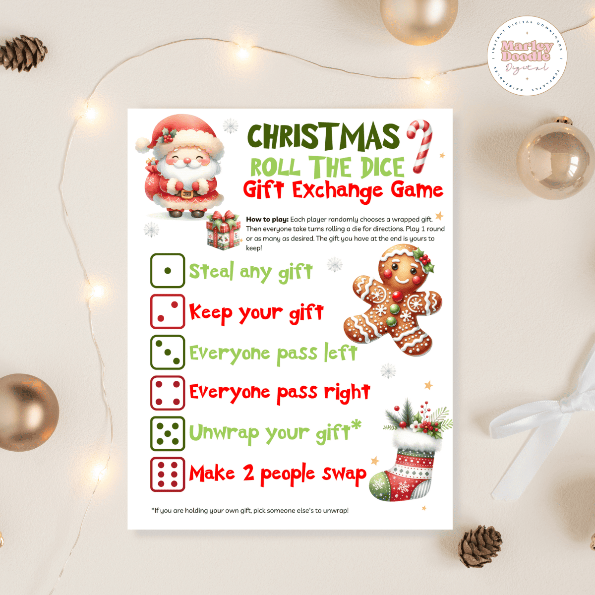Christmas Gift Dice Exchange Game Christmas Gift Dice Exchange Game