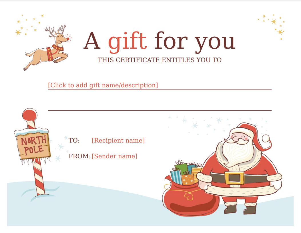 Christmas Gift Template Christmas Gift Template