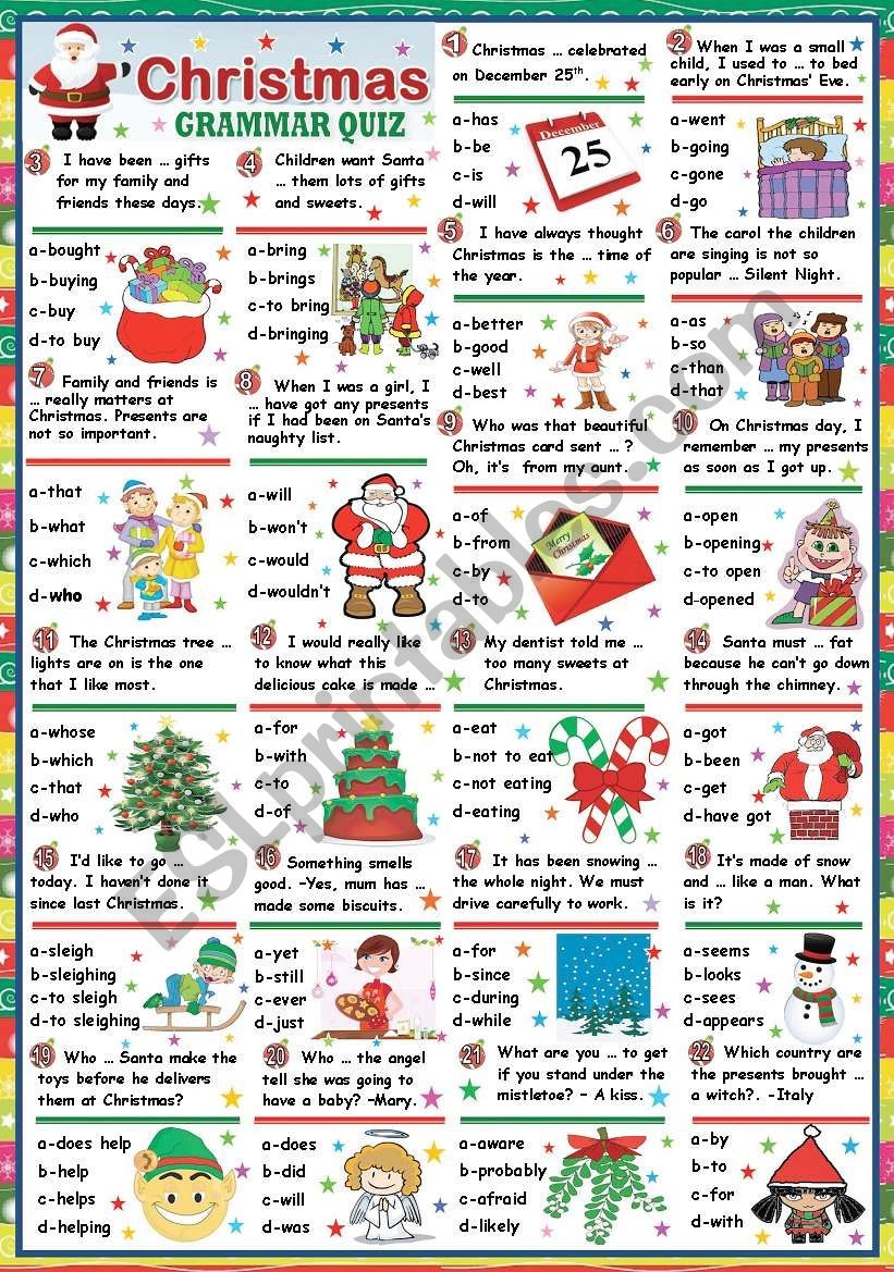 CHRISTMAS GRAMMAR QUIZ KEY IN 599031 CHRISTMAS GRAMMAR QUIZ KEY IN 599031