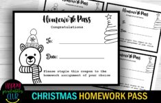 Christmas Homework Pass Holiday Passes 6