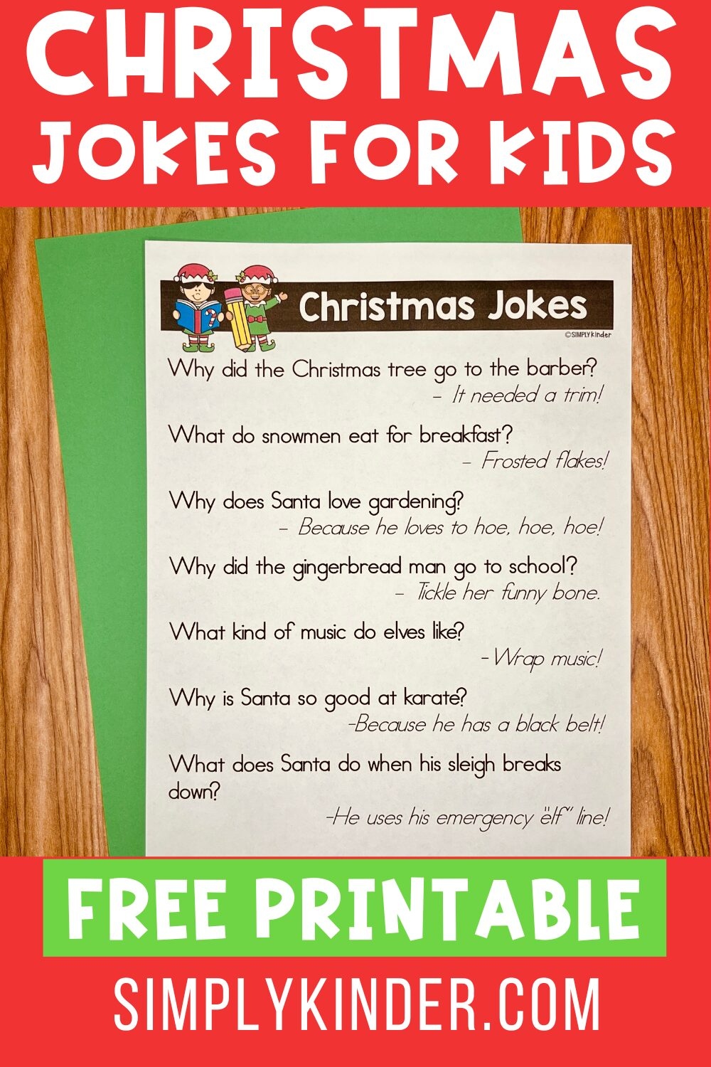 Christmas Jokes For Kids Free Printable Christmas Jokes For Kids Free Printable