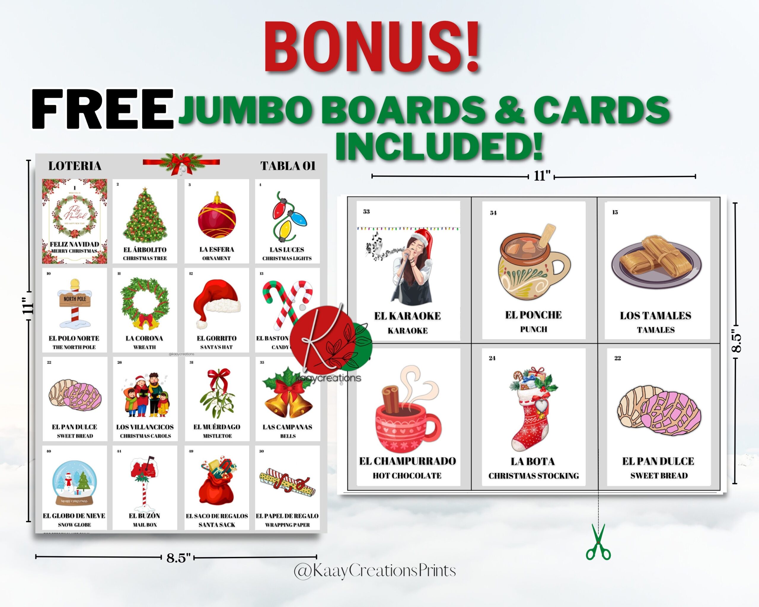 Christmas Loteria 25 Non Repeated Boards Christmas Loteria 25 Non Repeated Boards