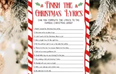 Christmas Lyrics Game Printable Holiday
