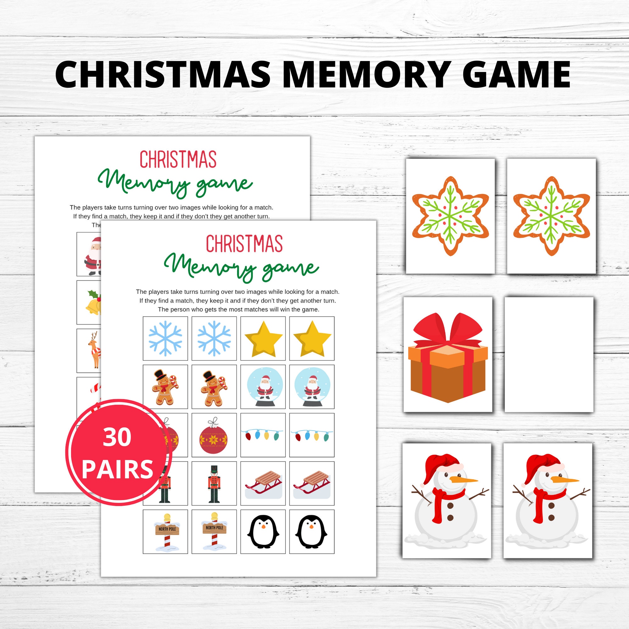 printable christmas memory game printable christmas memory game
