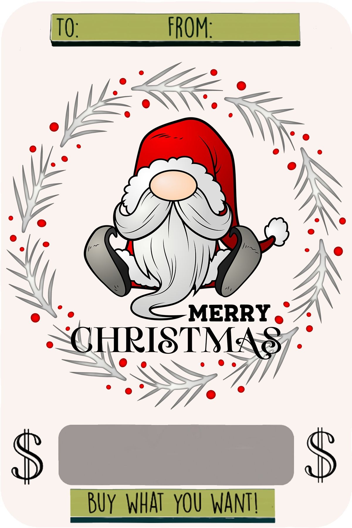 Christmas Money Card Printable Christmas Money Card Printable