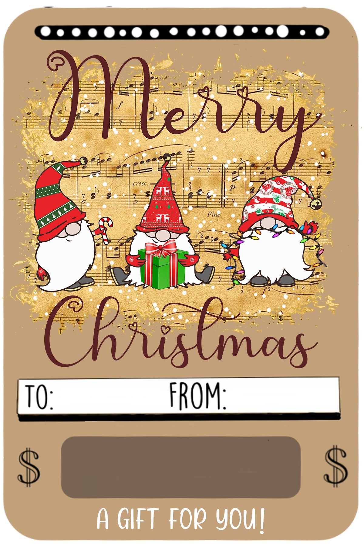 Christmas Money Card Printable