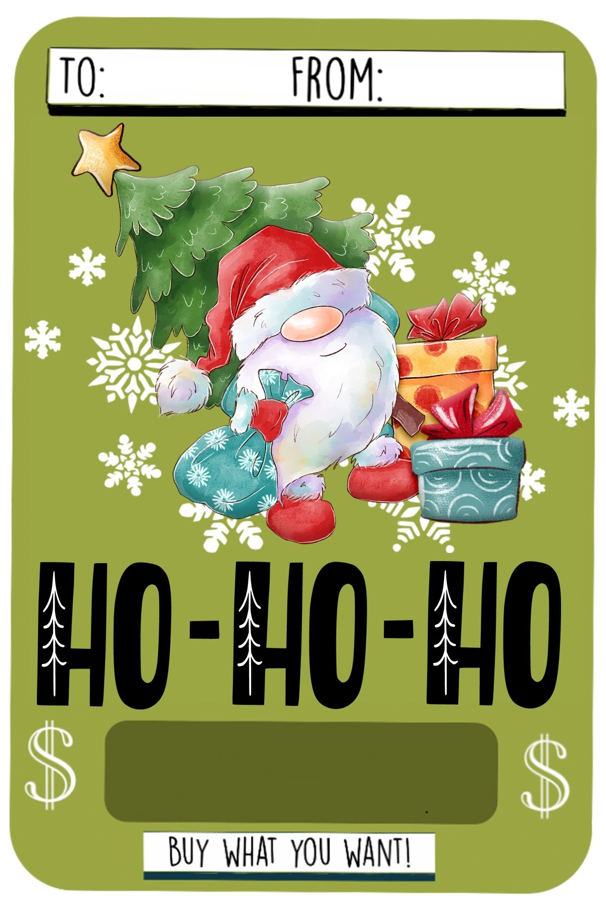 Christmas Money Card Printable