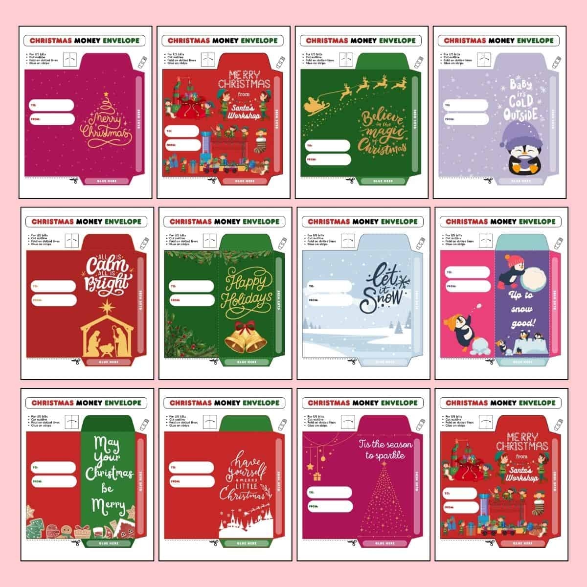Christmas Money Envelope Template Christmas Money Envelope Template