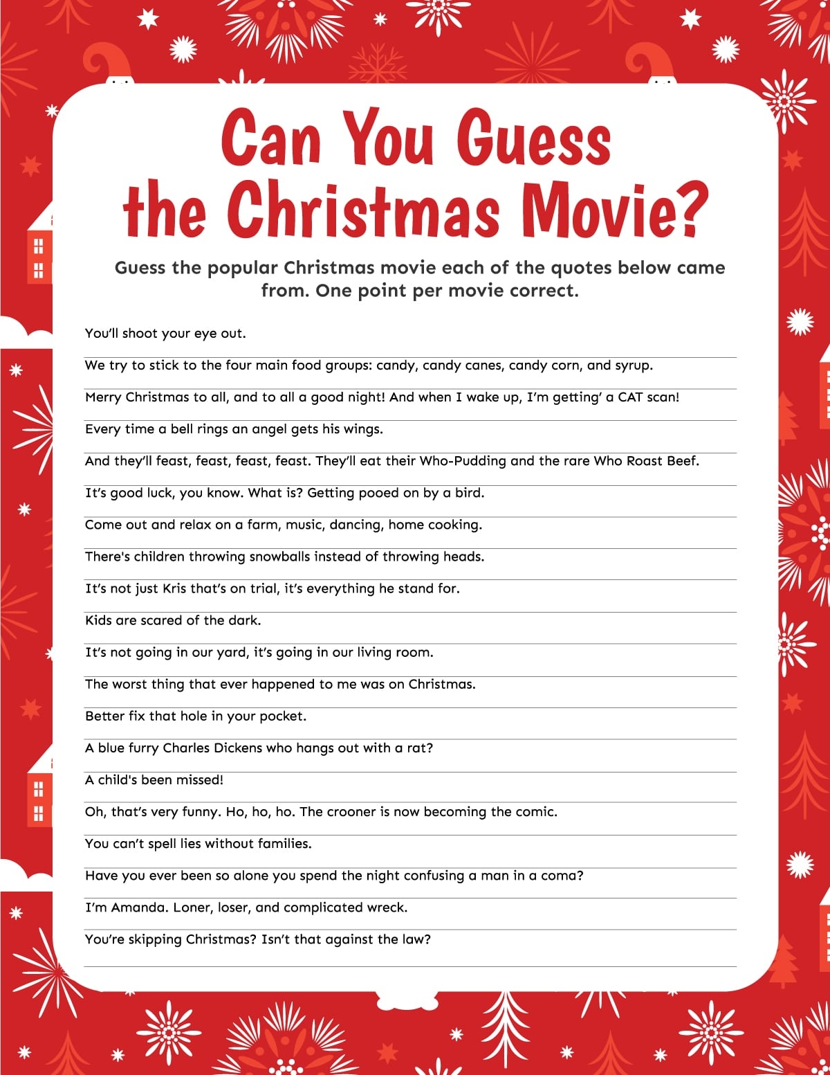 Christmas Movie Games