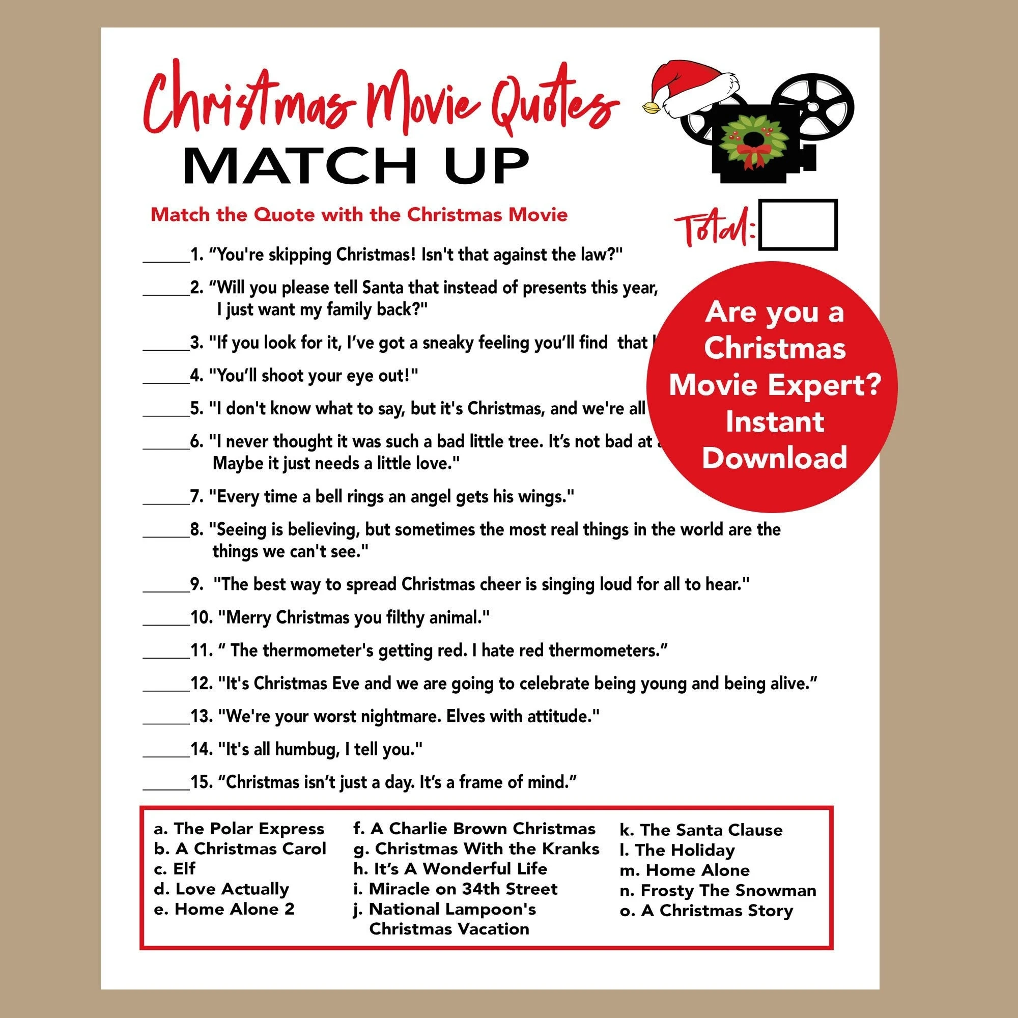 Christmas Movie Quotes Trivia Game Christmas Movie Quotes Trivia Game