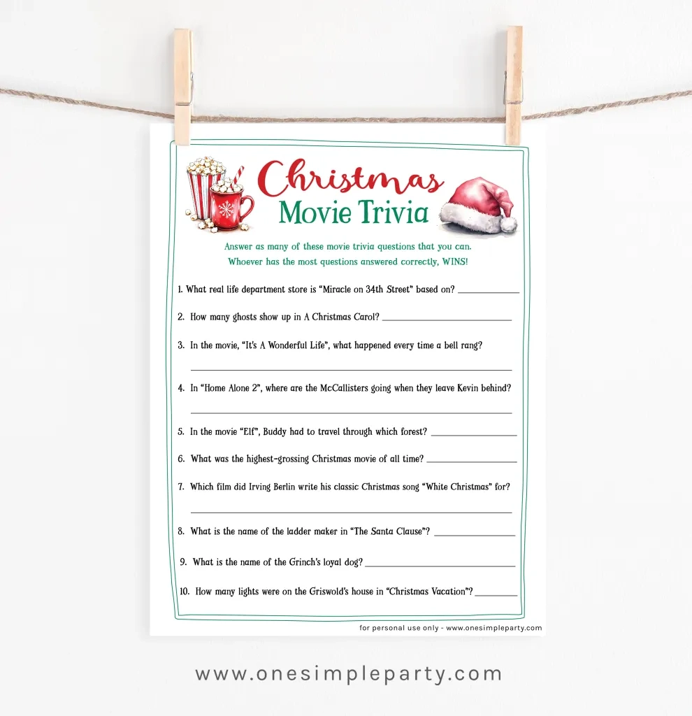 Christmas Movie Trivia Game Christmas Movie Trivia Game