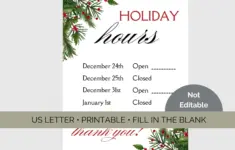 Christmas Opening Hours Template