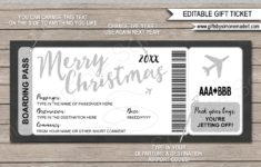Christmas Plane Boarding Pass Gift Template