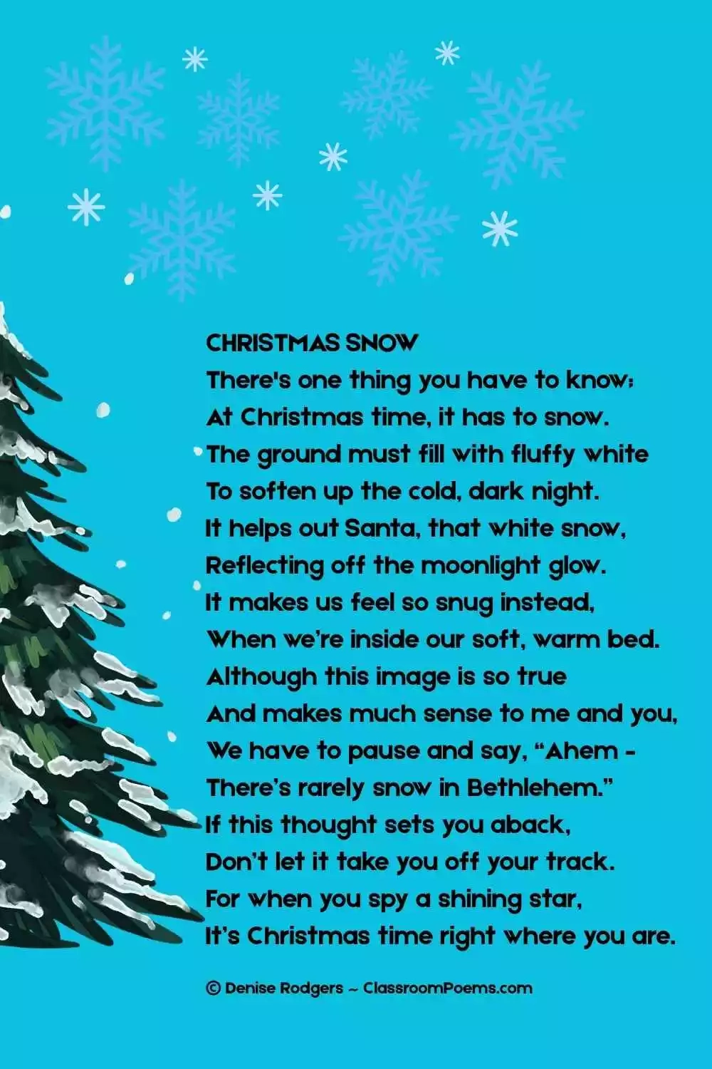 short christmas poems for kids printable