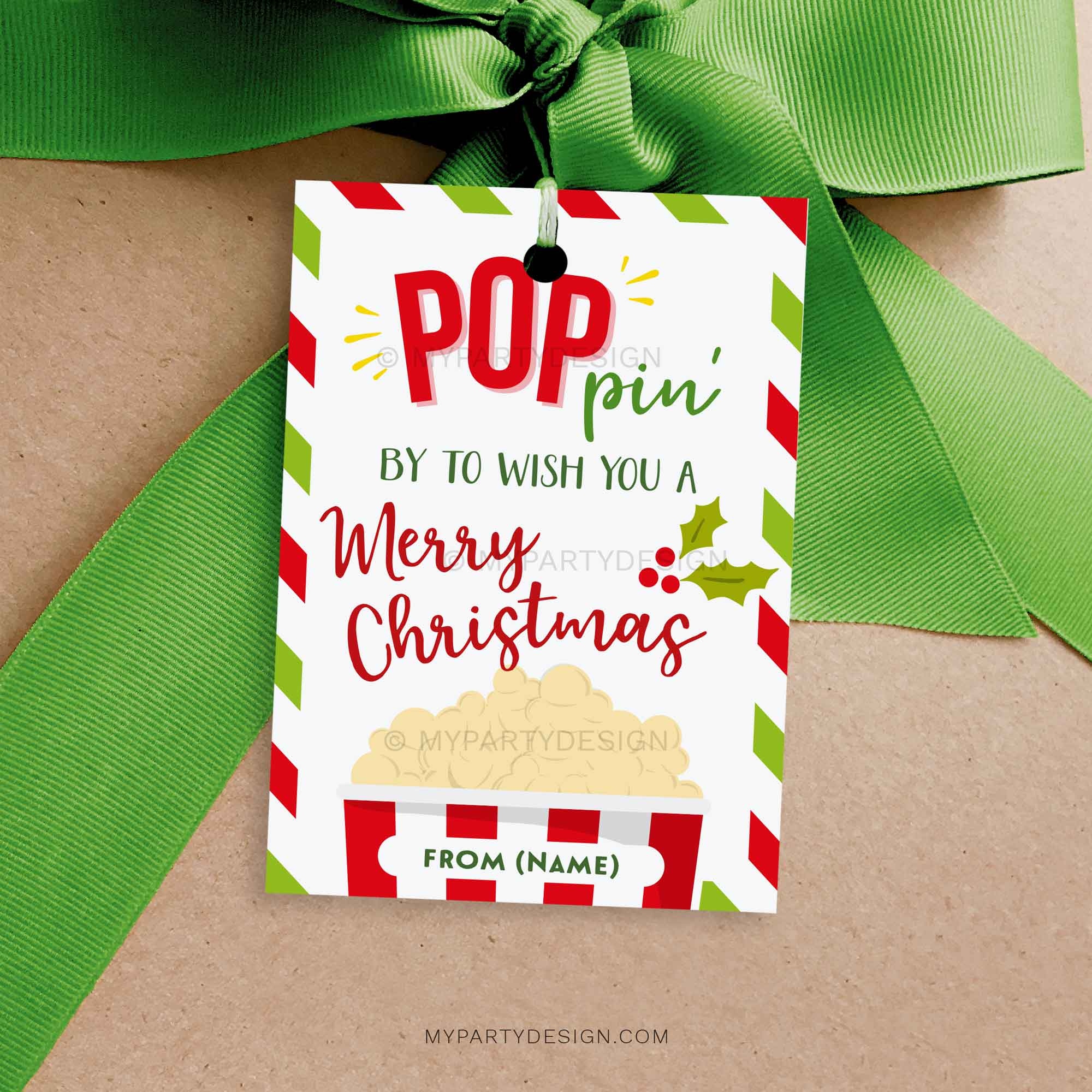 Christmas Popcorn Gift Tag Printable Pdf Christmas Popcorn Gift Tag Printable Pdf