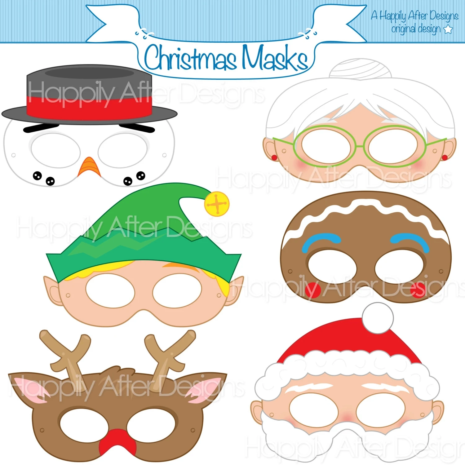 Christmas Printable Masks Santa Mask Christmas Printable Masks Santa Mask