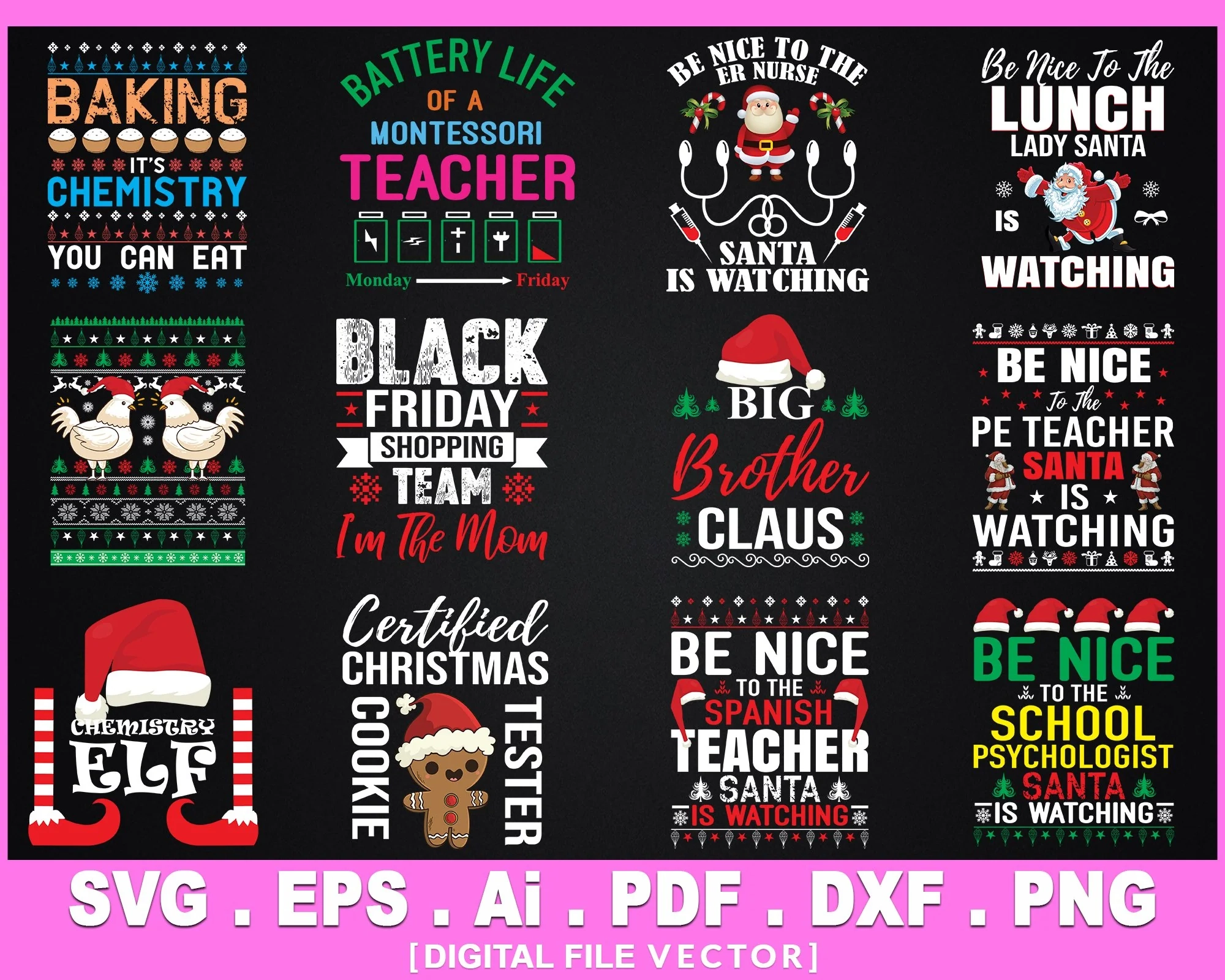Christmas Printable Mega Svg Bundle