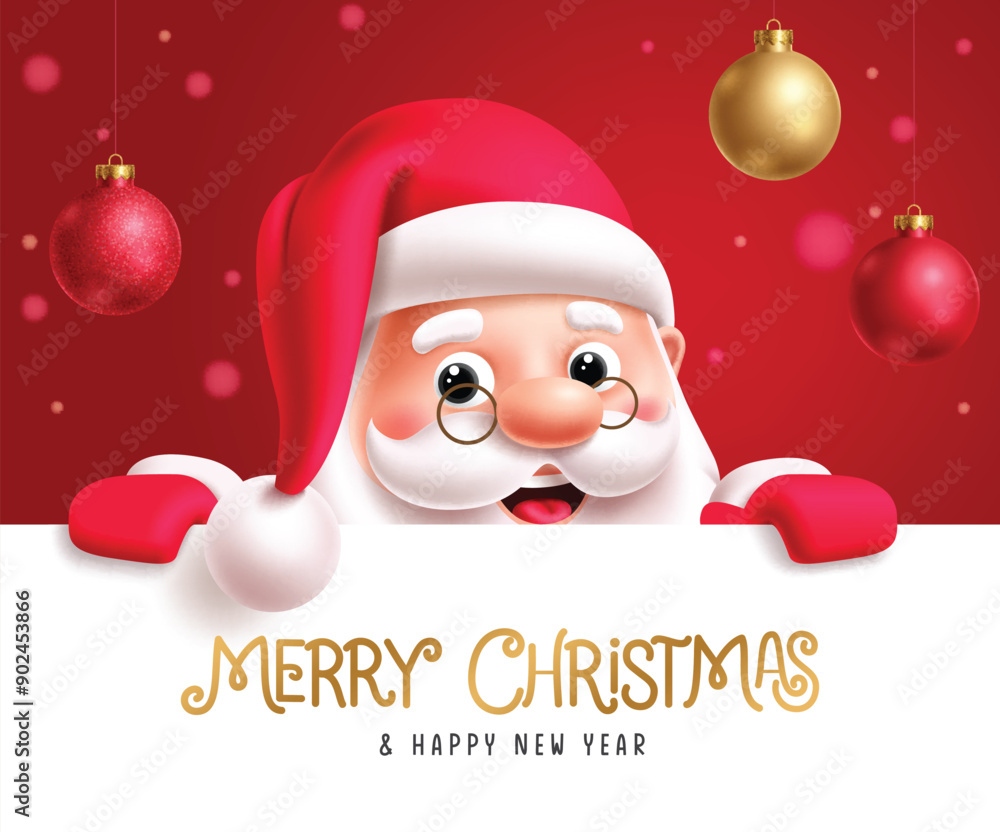Christmas Santa Claus Greeting Card Vector Template Design F902453866
