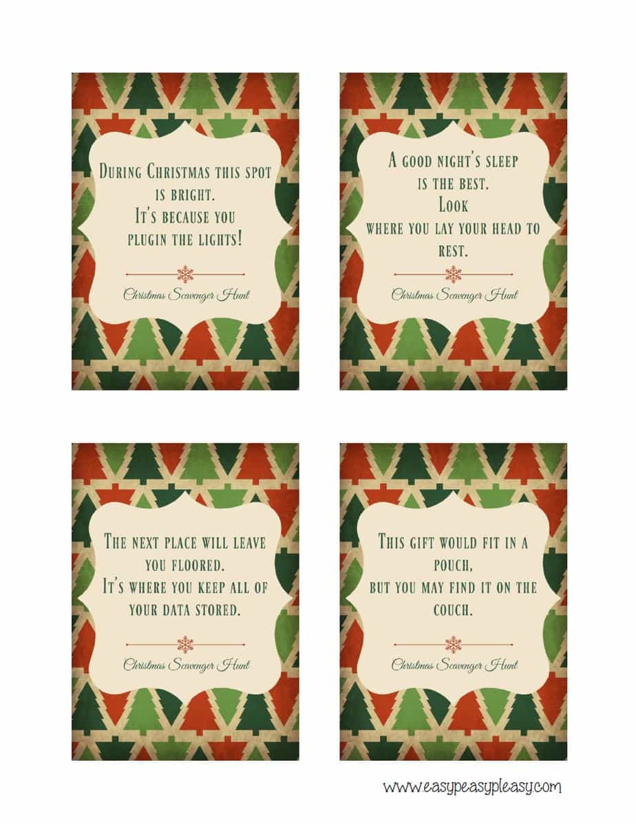 Christmas Scavenger Hunt With Free Printable Clues Christmas Scavenger Hunt With Free Printable Clues