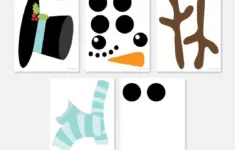 Christmas Snowman Pieces Template