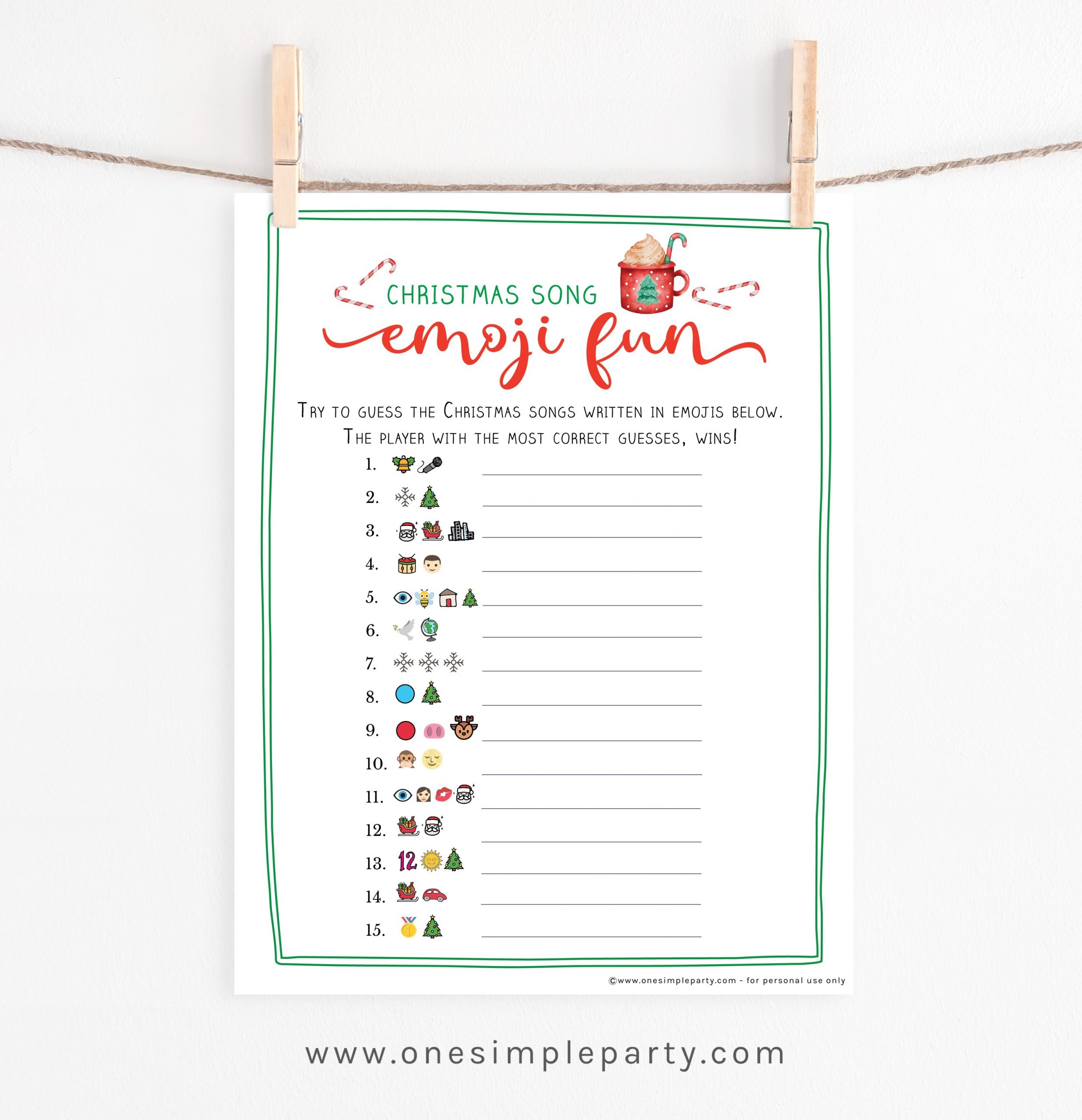 Christmas Song Emoji Game
