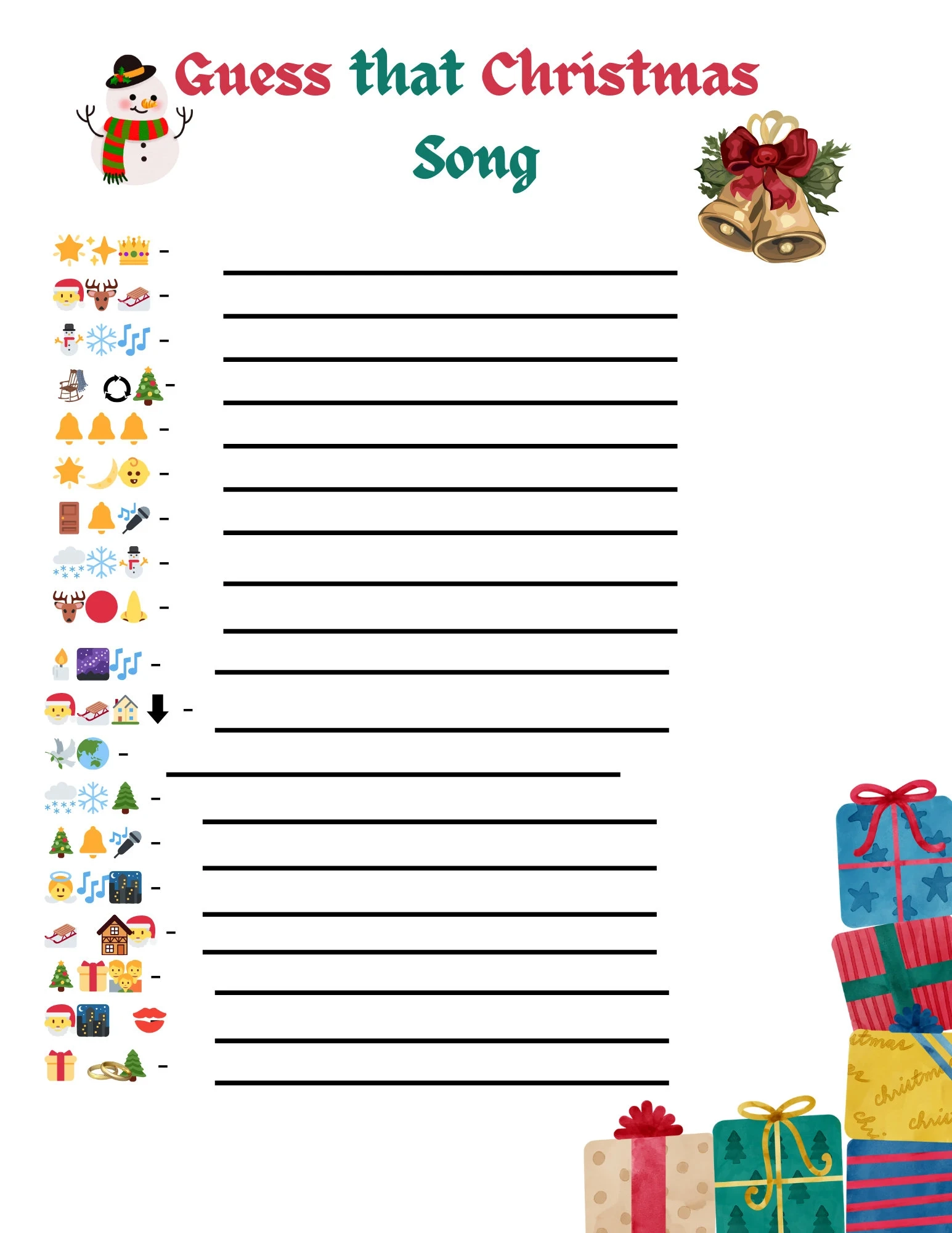 Christmas Song Emoji Quiz Holiday Party Christmas Song Emoji Quiz Holiday Party