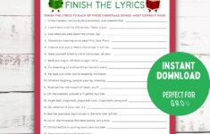 Christmas Song Trivia Game Finish The