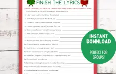 Christmas Song Trivia Game Finish The