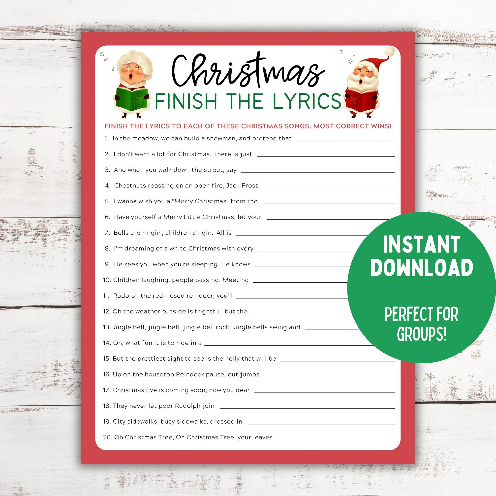 Christmas Song Trivia Game Finish The Christmas Song Trivia Game Finish The