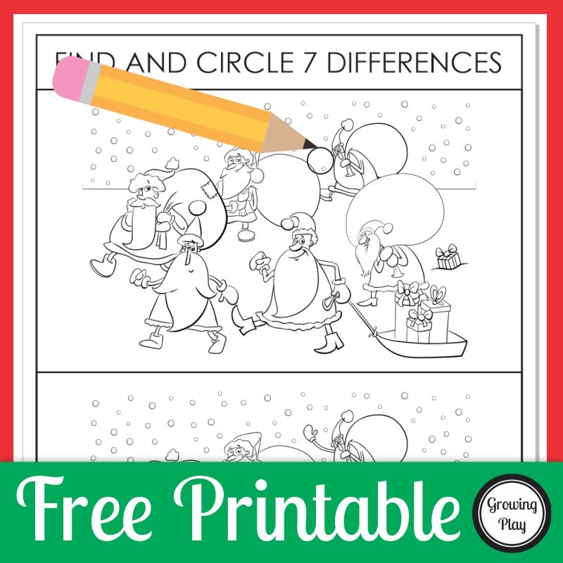 Christmas Spot The Difference Free Puzzle Christmas Spot The Difference Free Puzzle