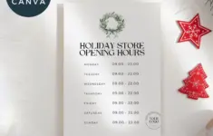 Christmas Store Hours Template Holiday