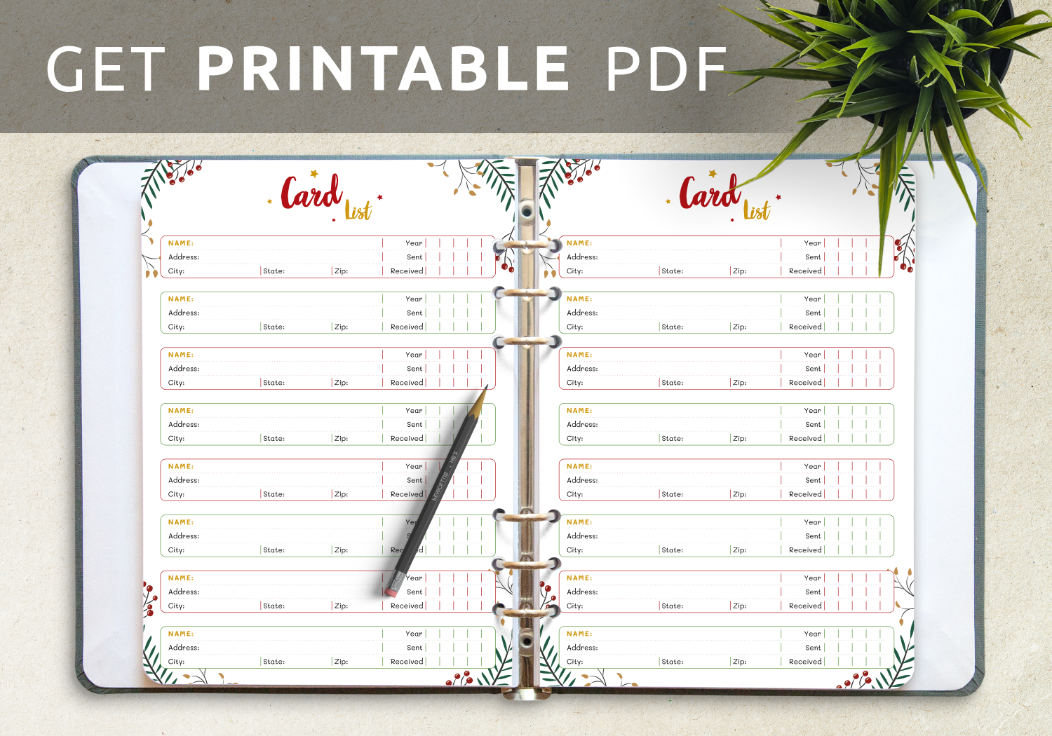 printable christmas card list 2025 printable christmas card list 2025