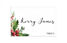 Christmas Table Decor Printable Place Card Template