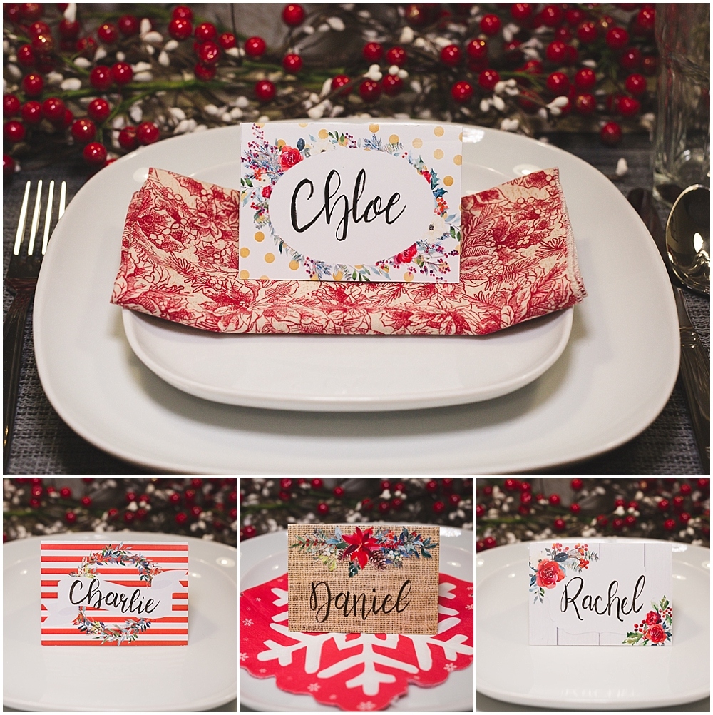 Christmas Table Place Cards Free Printable