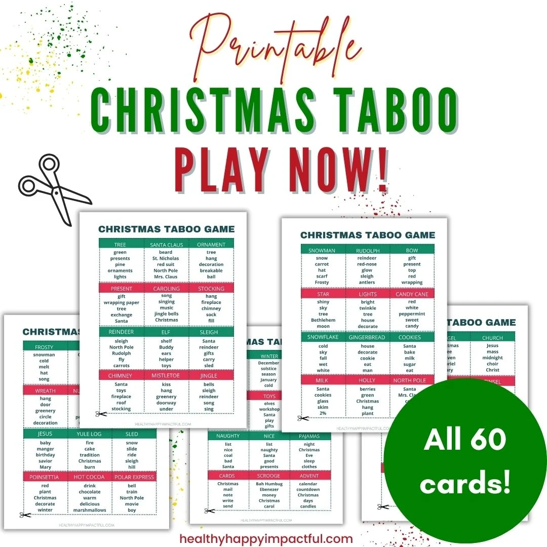 christmas taboo game printable